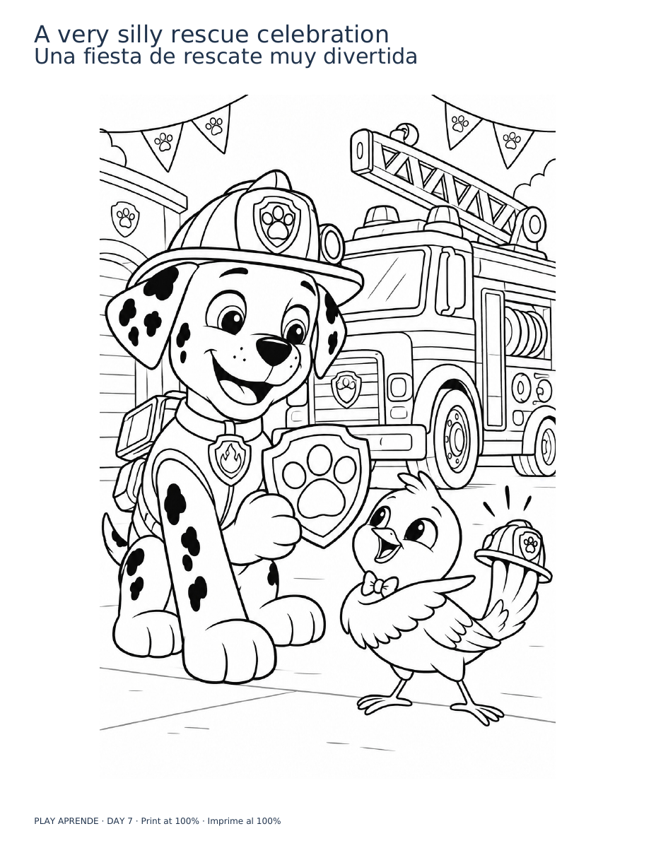 Printable preview: A very silly rescue celebration