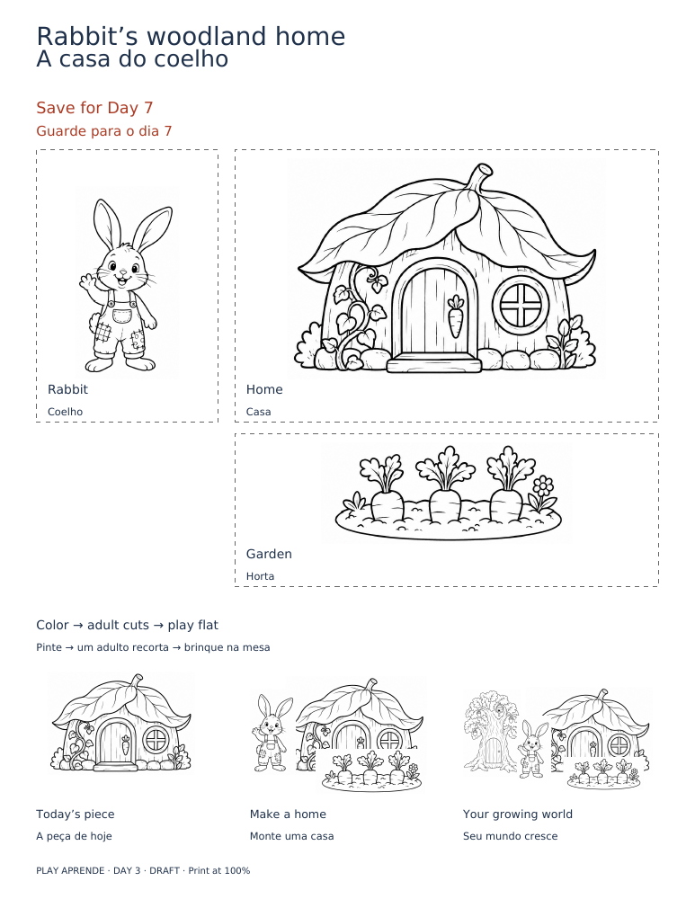 Printable preview: Rabbit’s woodland home