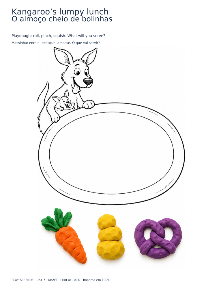 Printable preview: Kangaroo’s lumpy lunch