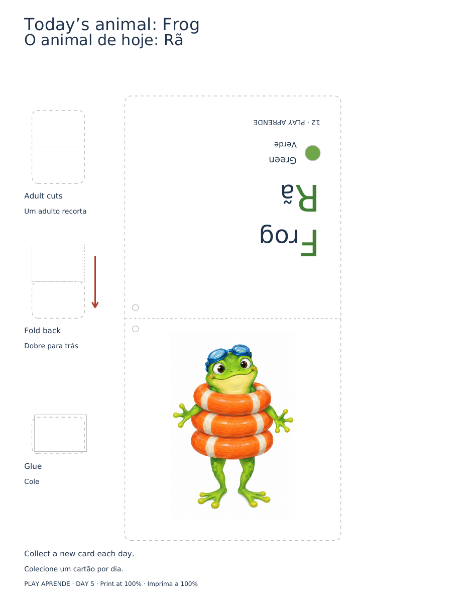 Printable preview: Your Frog card