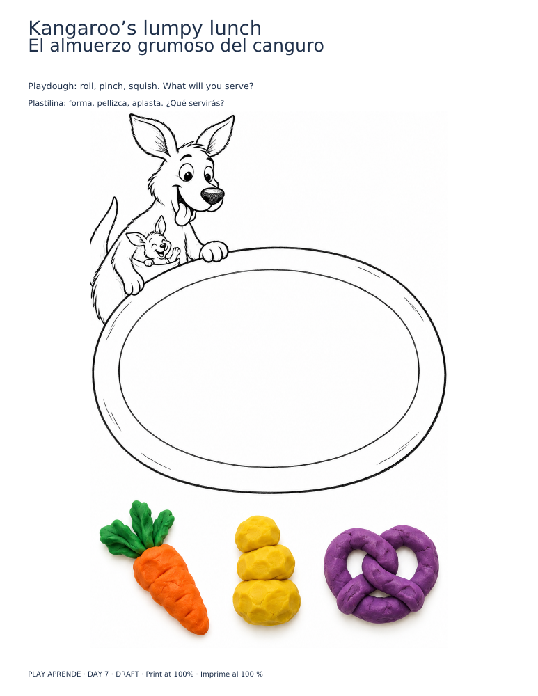Printable preview: Kangaroo’s lumpy lunch