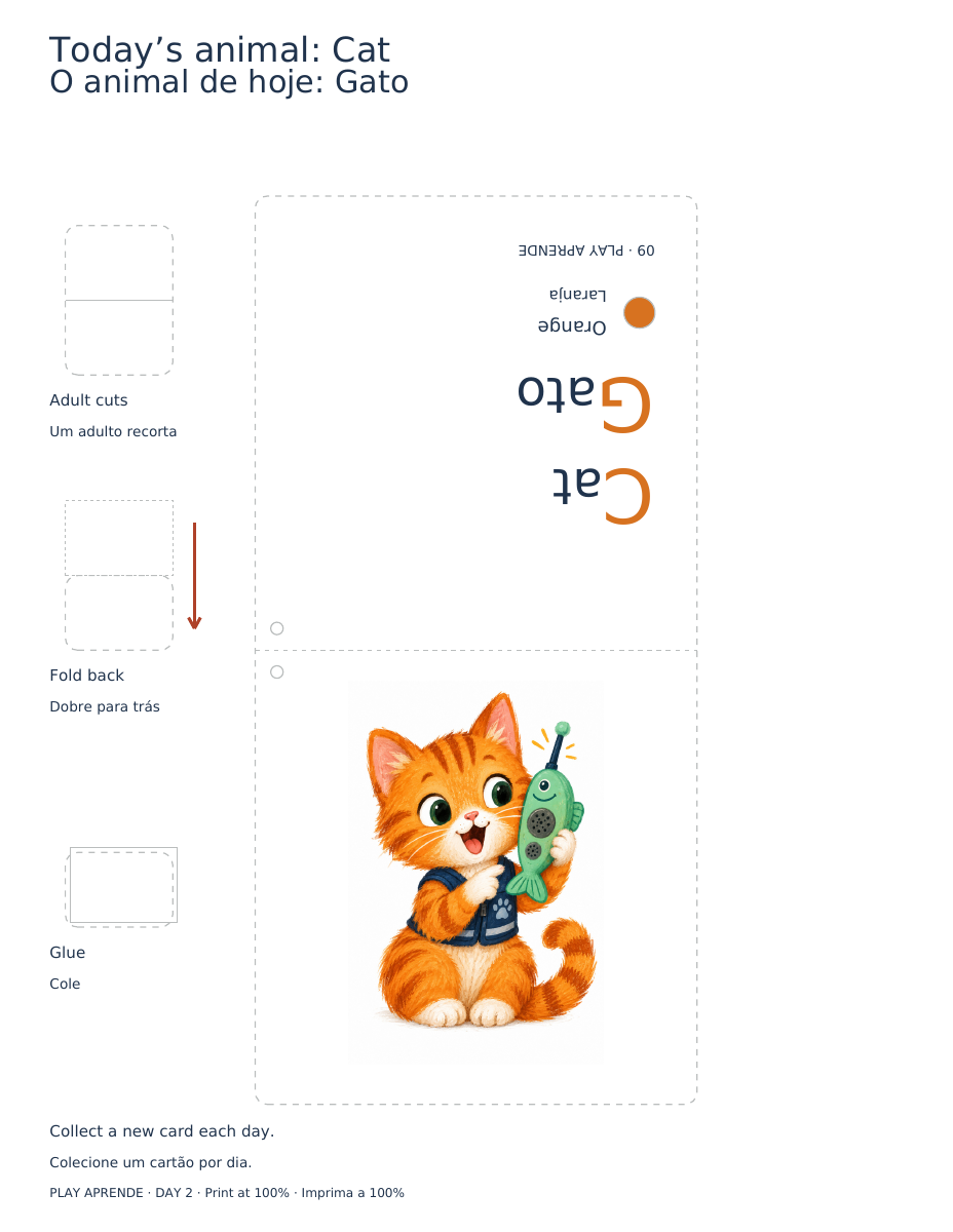 Printable preview: Your Cat card