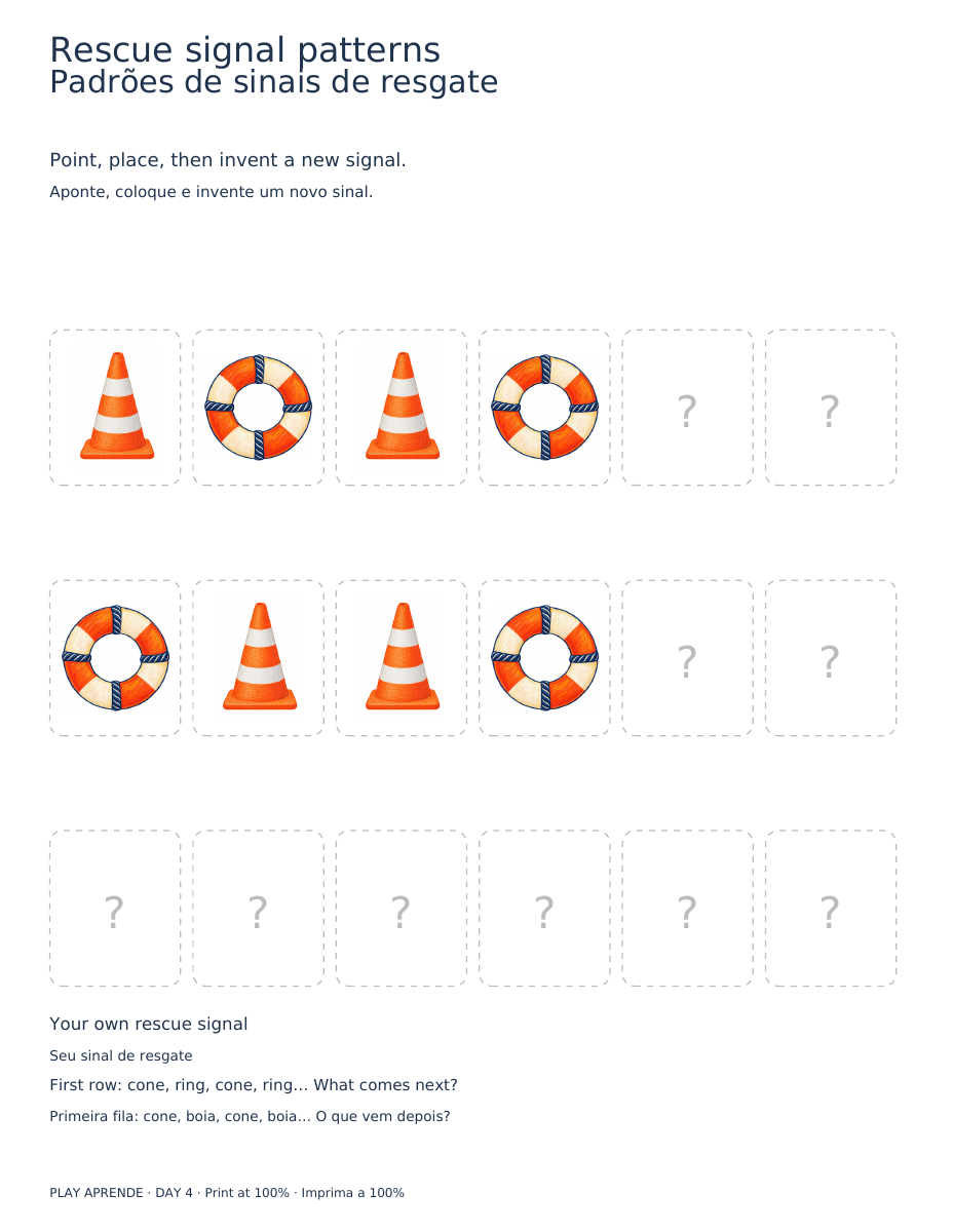 Printable preview: Rescue signal patterns