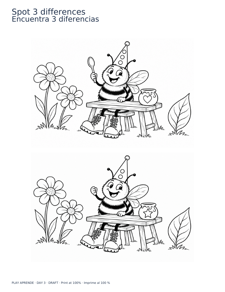 Printable preview: Spot 3 differences
