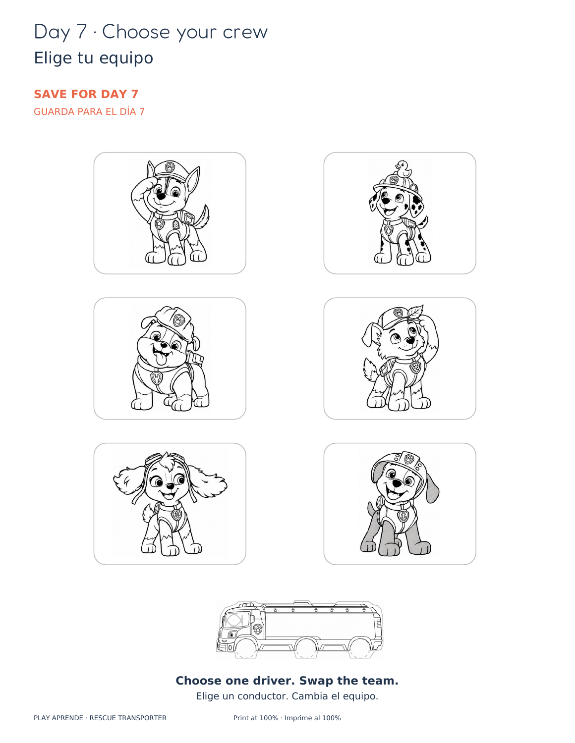 Printable preview: Your transporter crew
