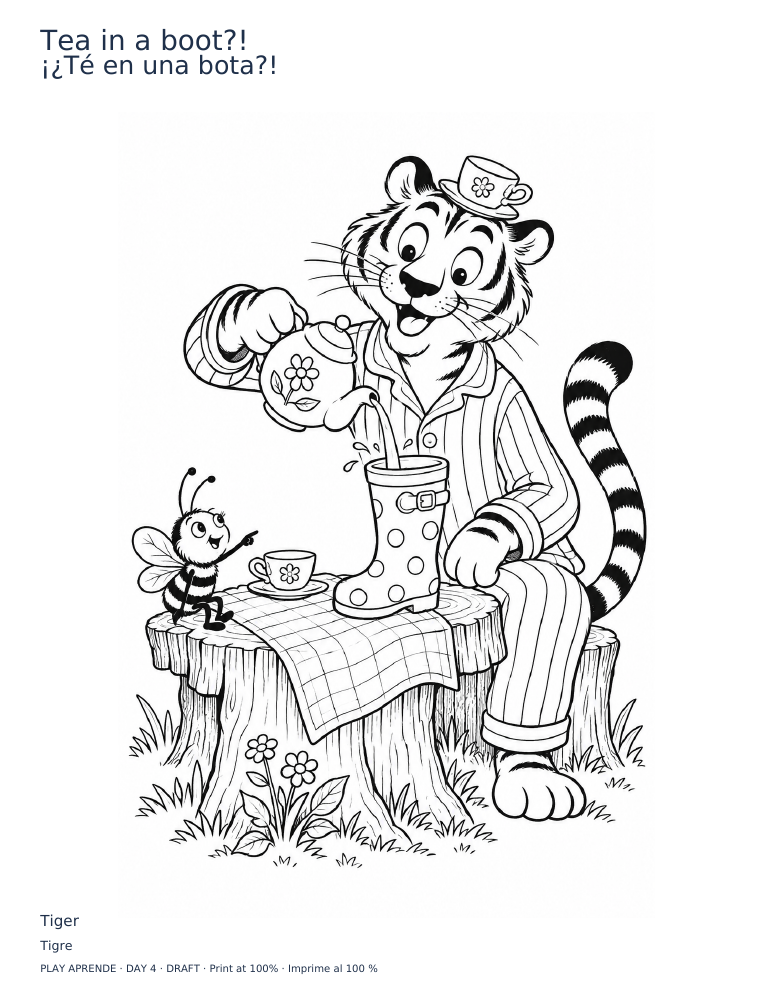 Printable preview: Tea in a boot?!