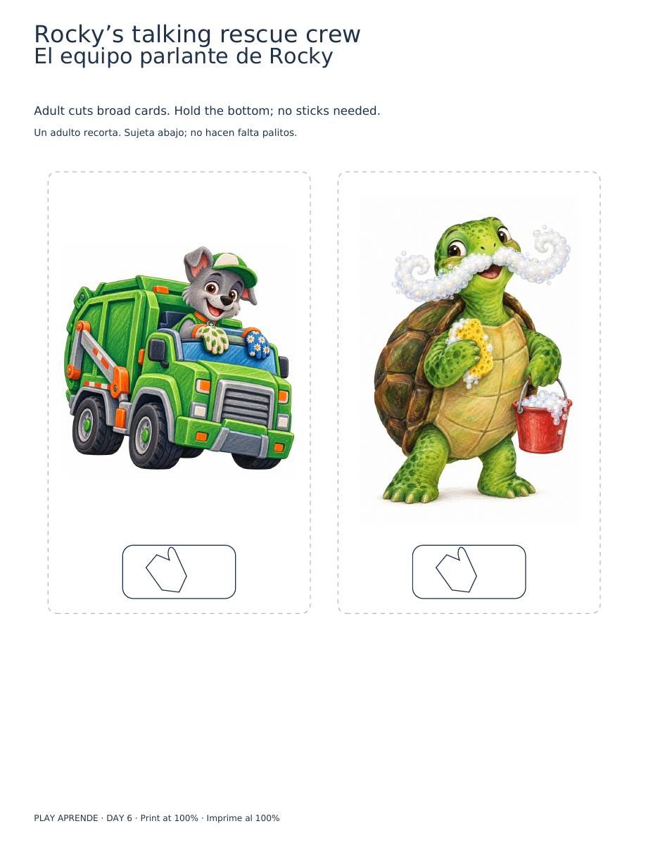 Printable preview: Rocky’s talking crew