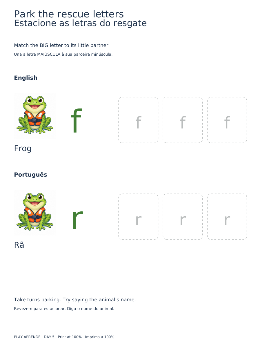 Printable preview: Park the rescue letters