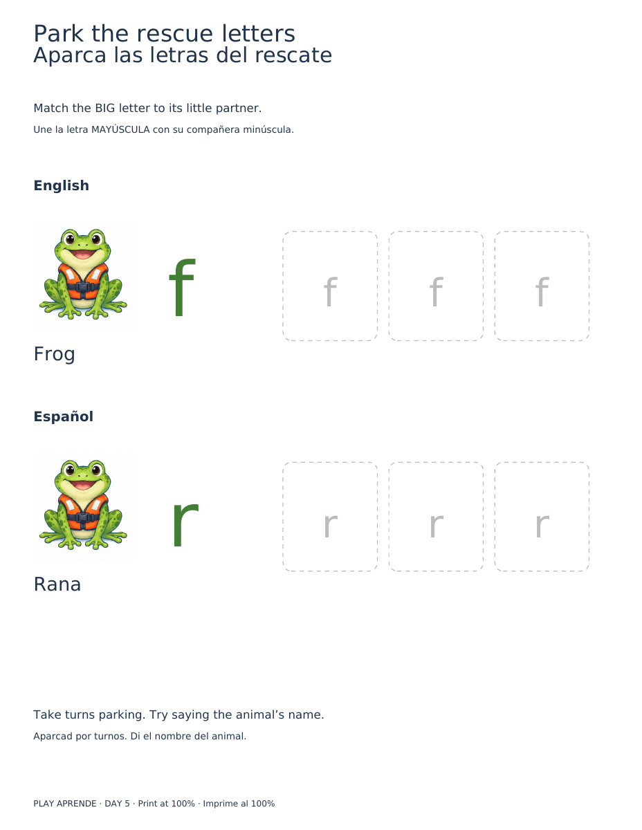 Printable preview: Park the rescue letters