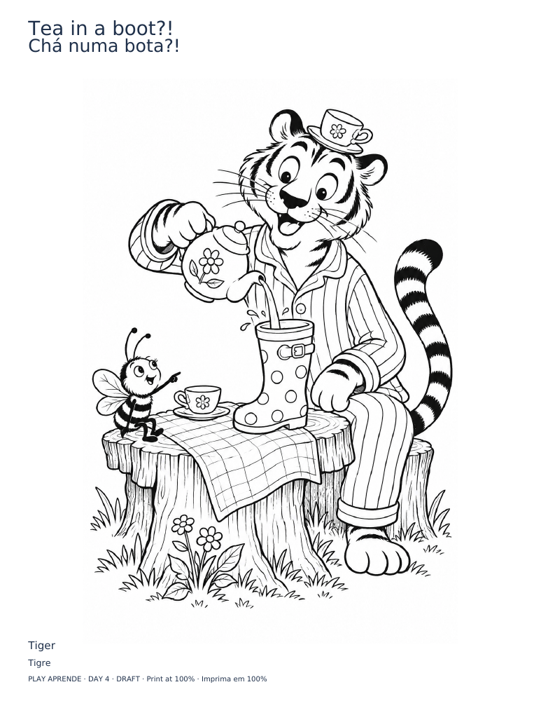 Printable preview: Tea in a boot?!