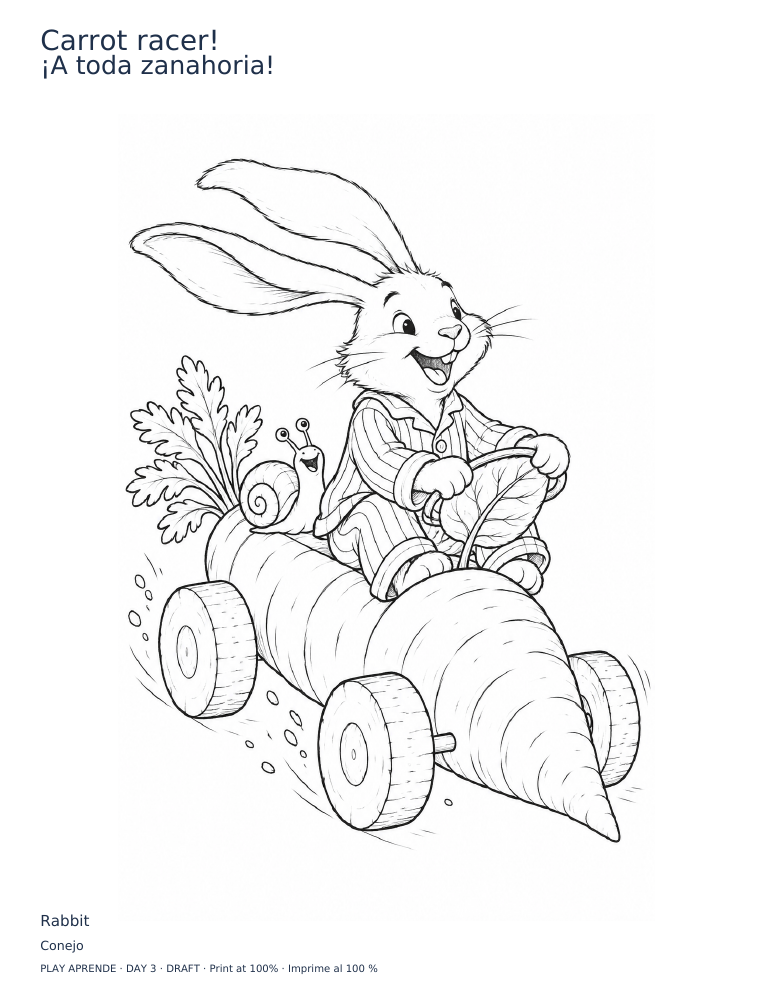 Printable preview: Carrot racer!
