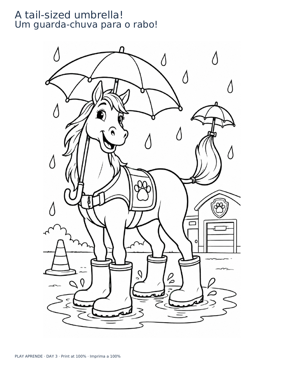 Printable preview: An umbrella for a tail!