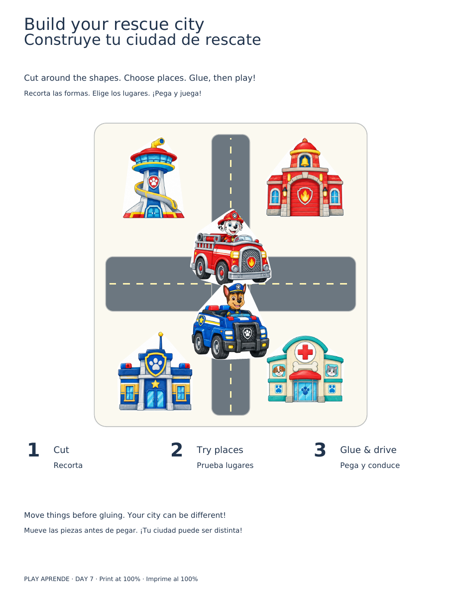 Printable preview: Build your rescue city