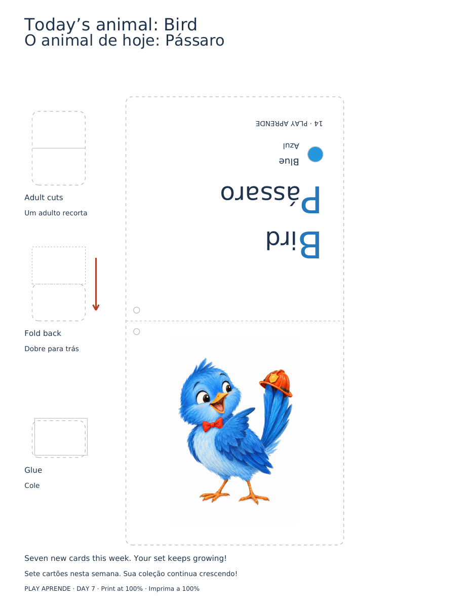 Printable preview: Your Bird card