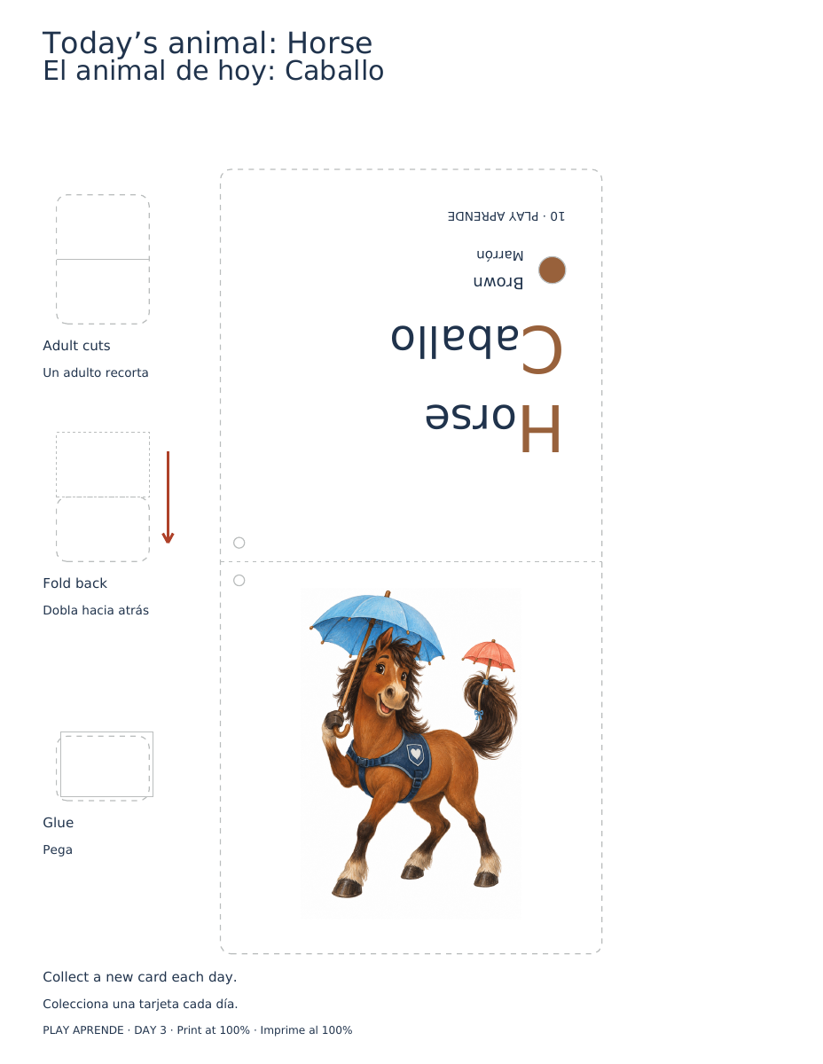 Printable preview: Your Horse card