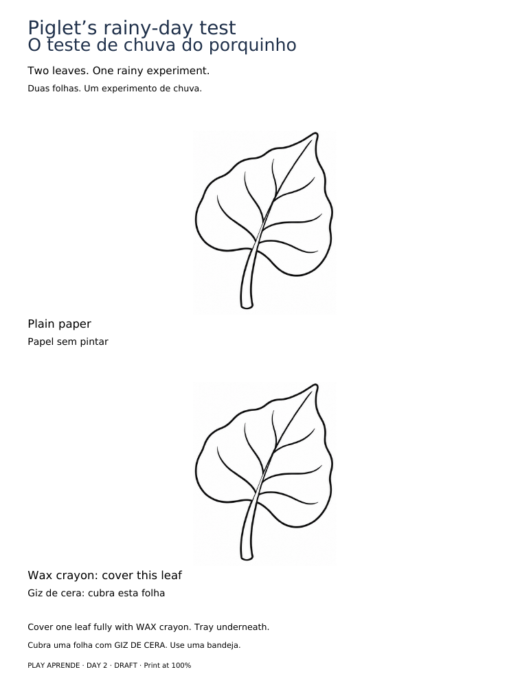 Printable preview: Will the leaf stay dry?