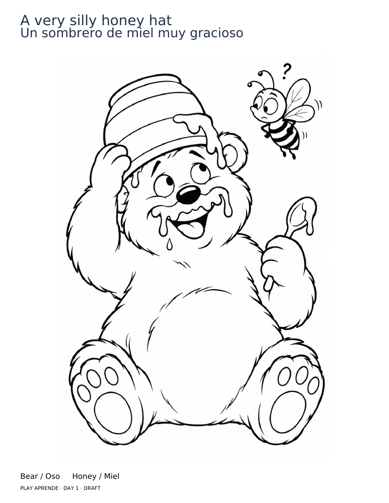 Printable preview: A very silly honey hat