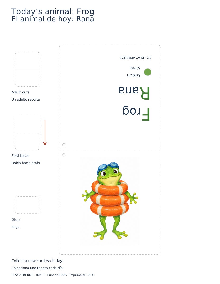 Printable preview: Your Frog card