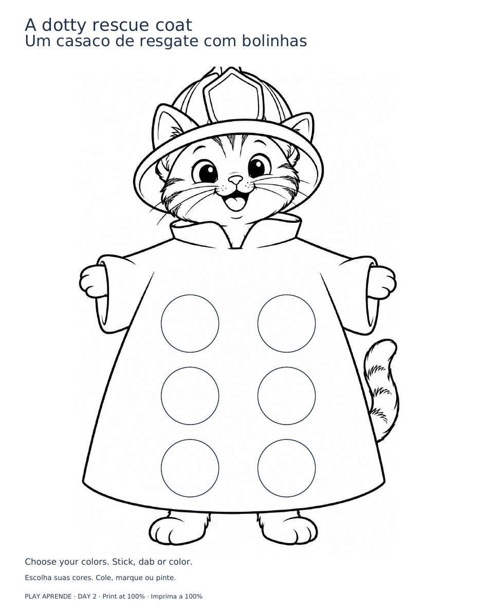 Printable preview: A dotty rescue coat