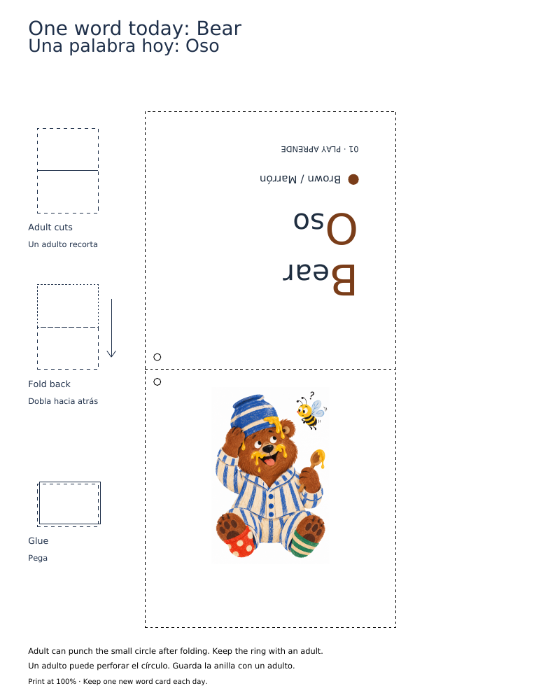Printable preview: Today’s word: Bear