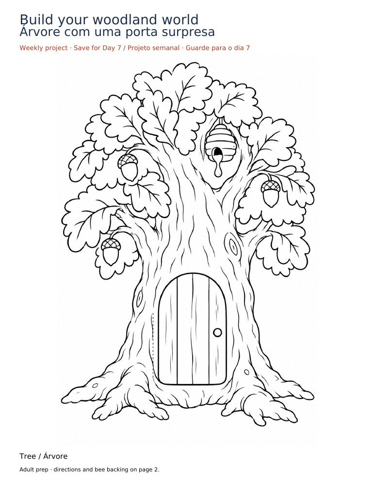 Printable preview: A peekaboo honey tree