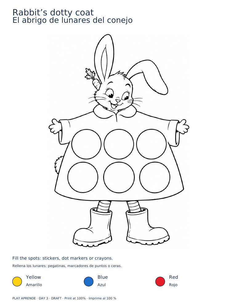 Printable preview: Rabbit’s dotty coat