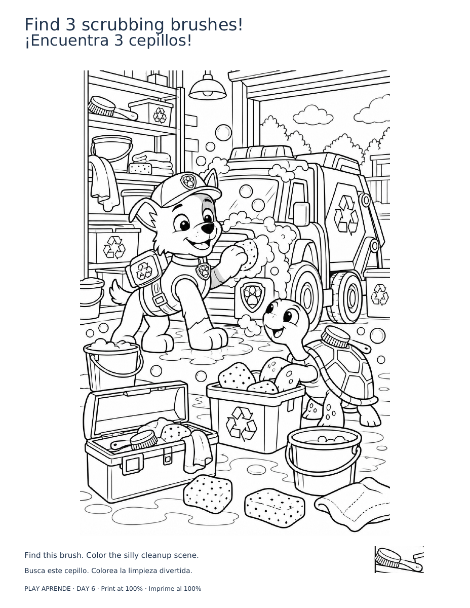 Printable preview: Find 3 brushes