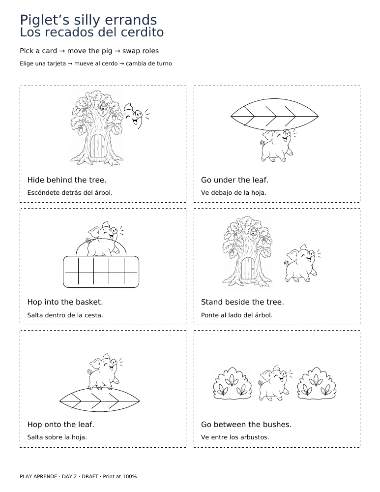 Printable preview: Piglet’s silly errands