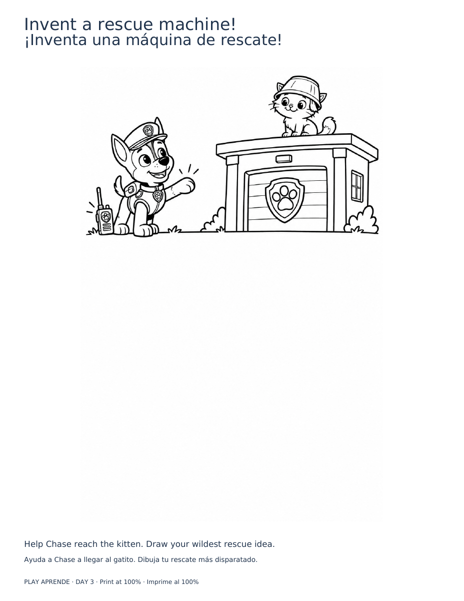 Printable preview: Invent a rescue machine!