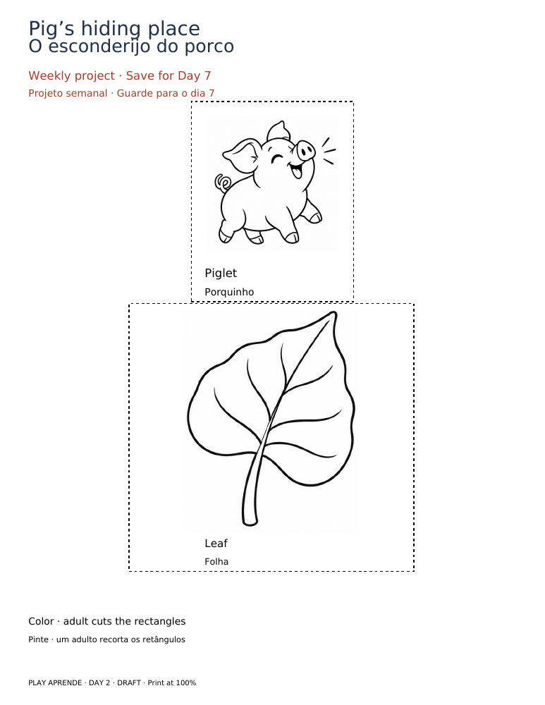 Printable preview: Pig’s hiding place