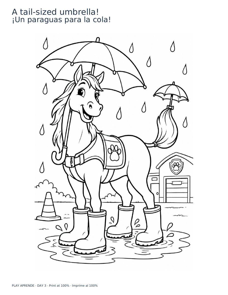 Printable preview: An umbrella for a tail!