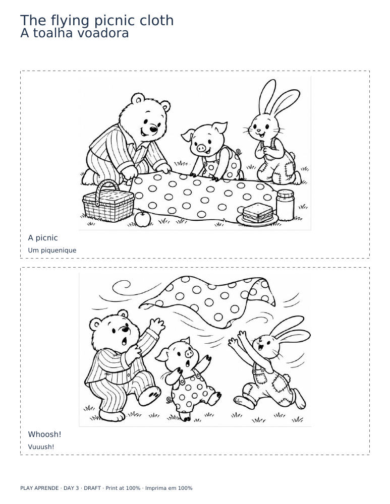 Printable preview: The flying picnic cloth