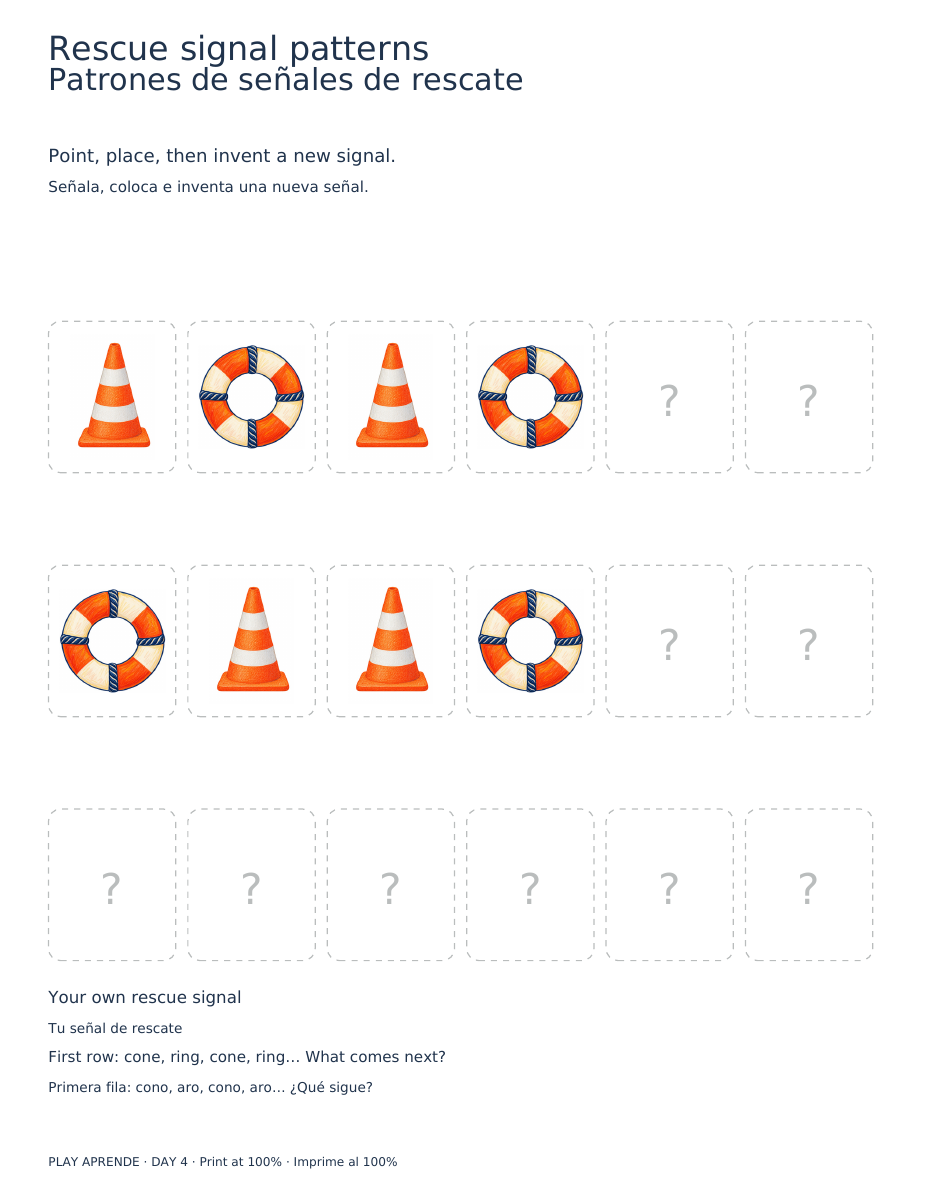 Printable preview: Rescue signal patterns