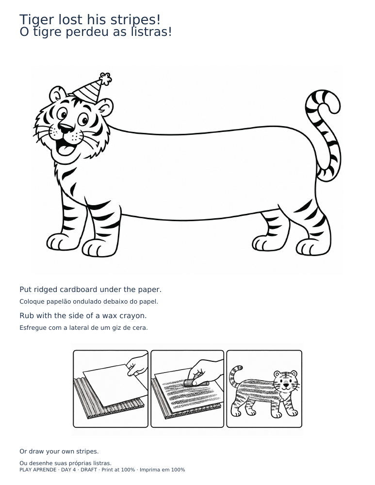 Printable preview: Tiger lost his stripes!
