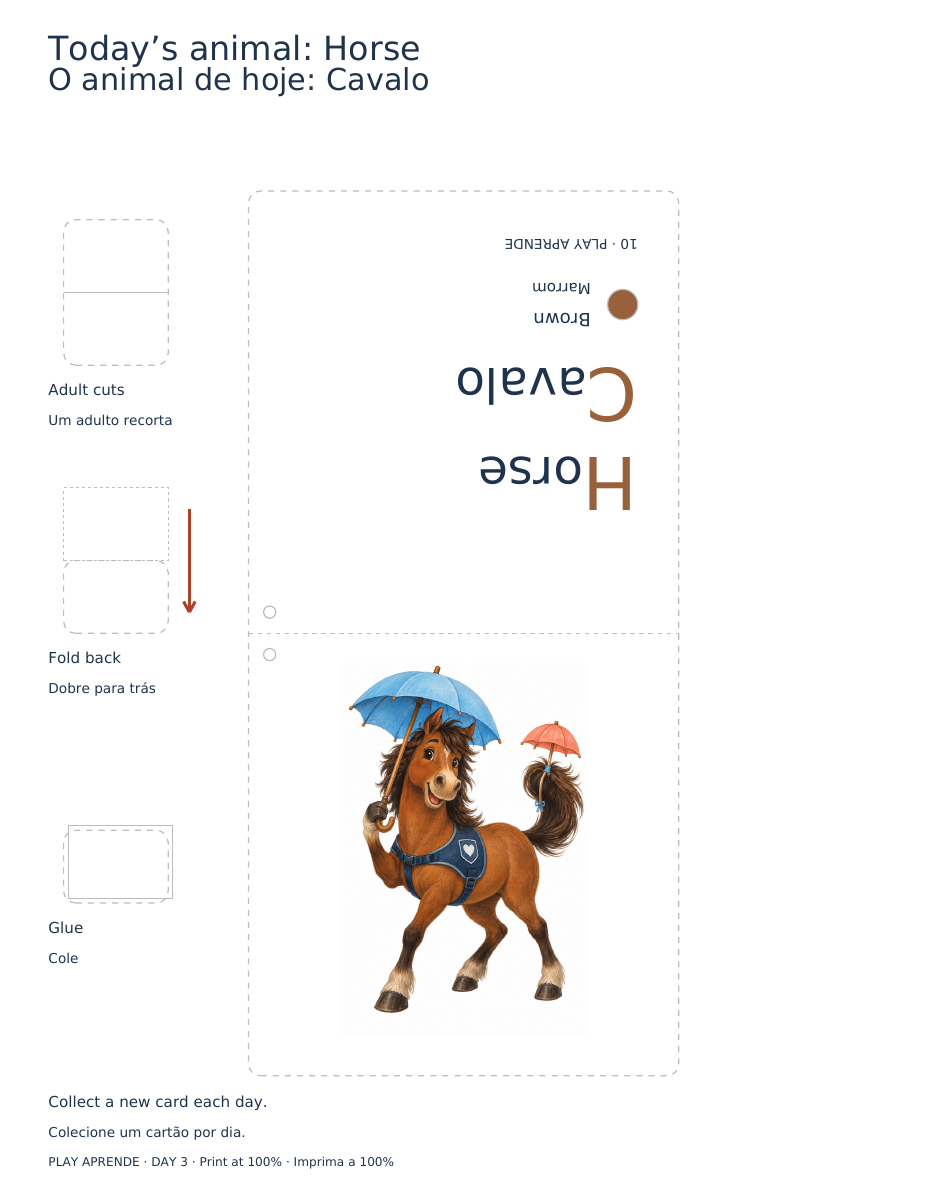 Printable preview: Your Horse card
