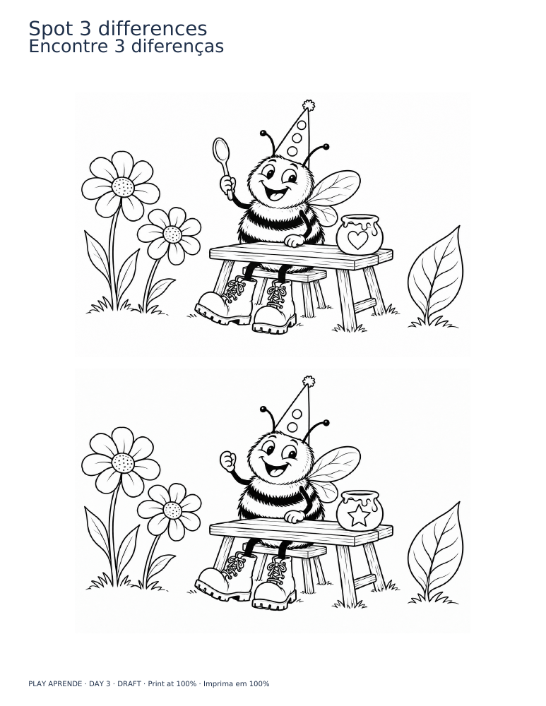 Printable preview: Spot 3 differences