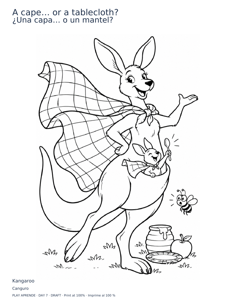 Printable preview: A cape… or a tablecloth?