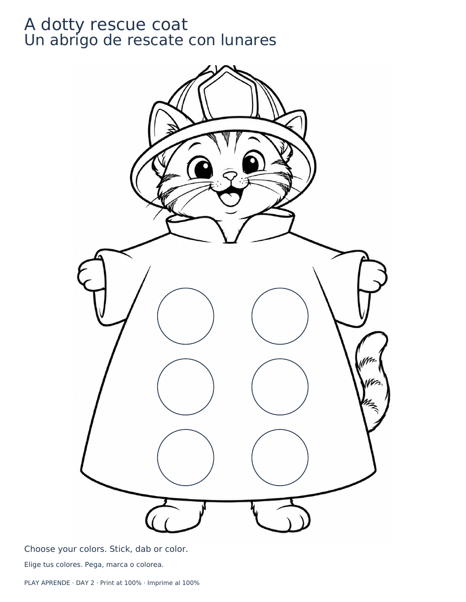 Printable preview: A dotty rescue coat